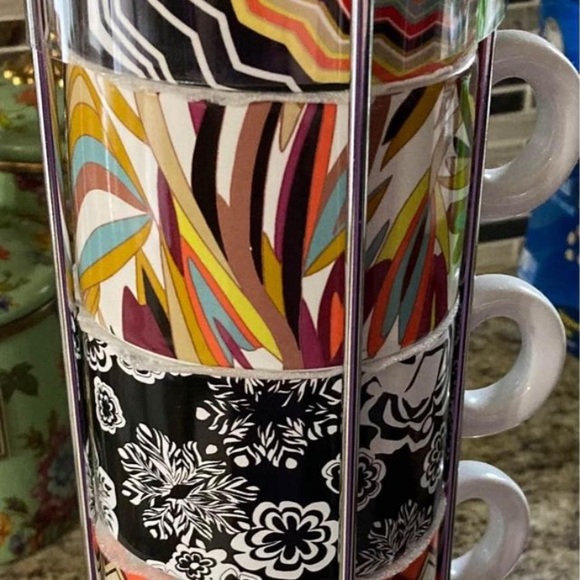 Missoni teacups coffee cups with saucers espresso stacking mug set - Picture 2 of 6